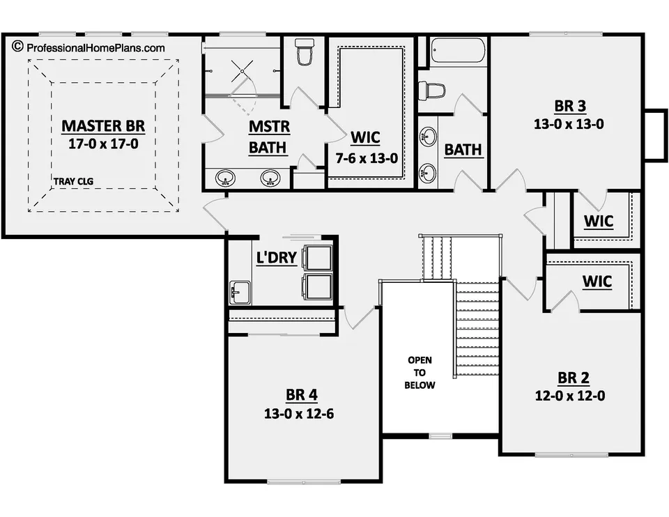 The Hawksridge second level floor plan